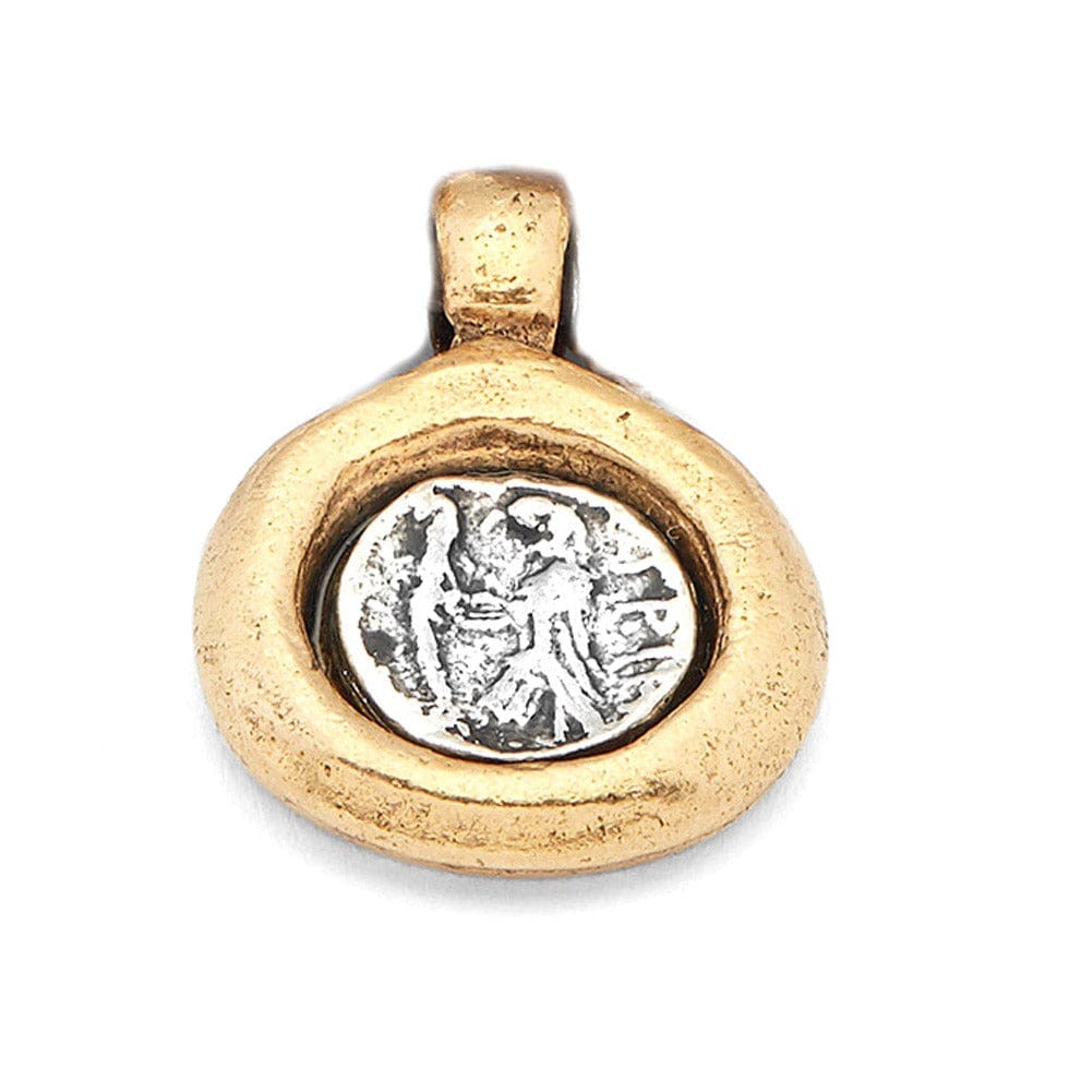 Gold and Silver Antique Coin Medallion Charm