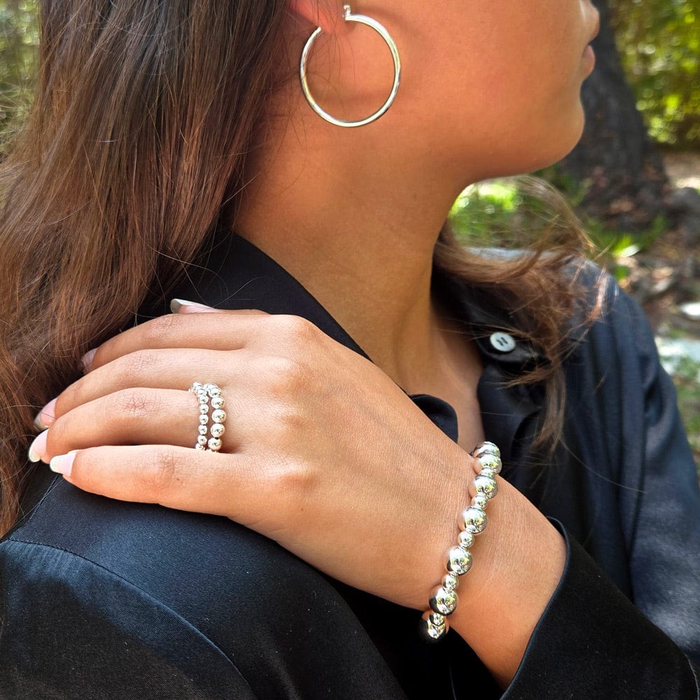 Sterling Silver Large Hoop Earring