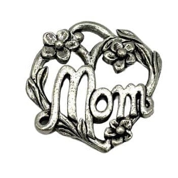 Mom Floral Heart Charm