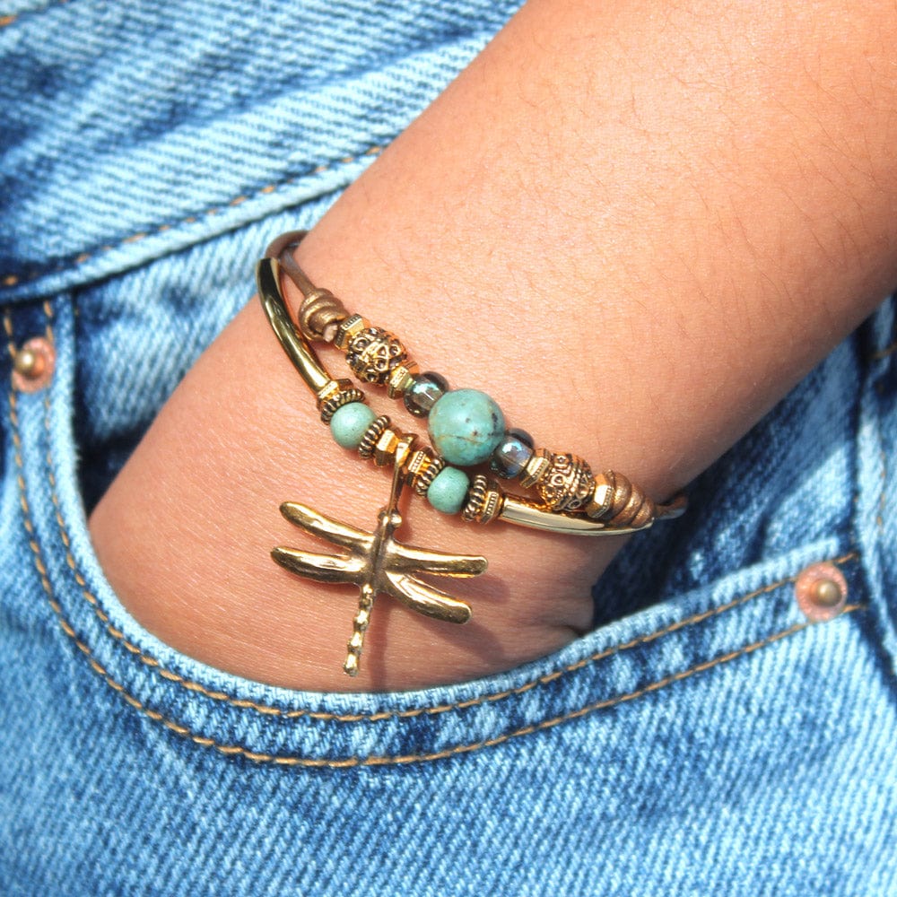 Gold Plated Dragonfly Charm