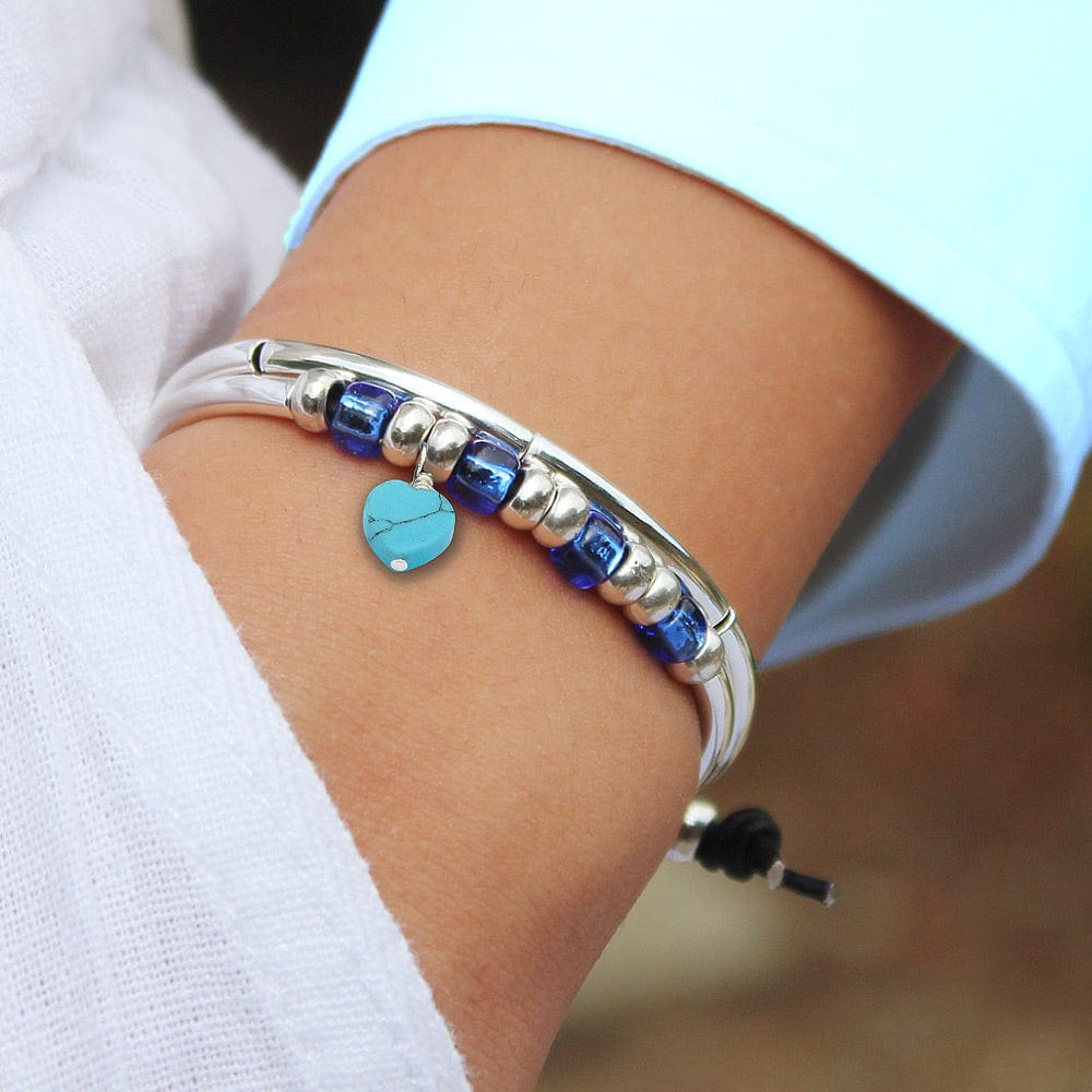 Semi precious turquoise heart charm