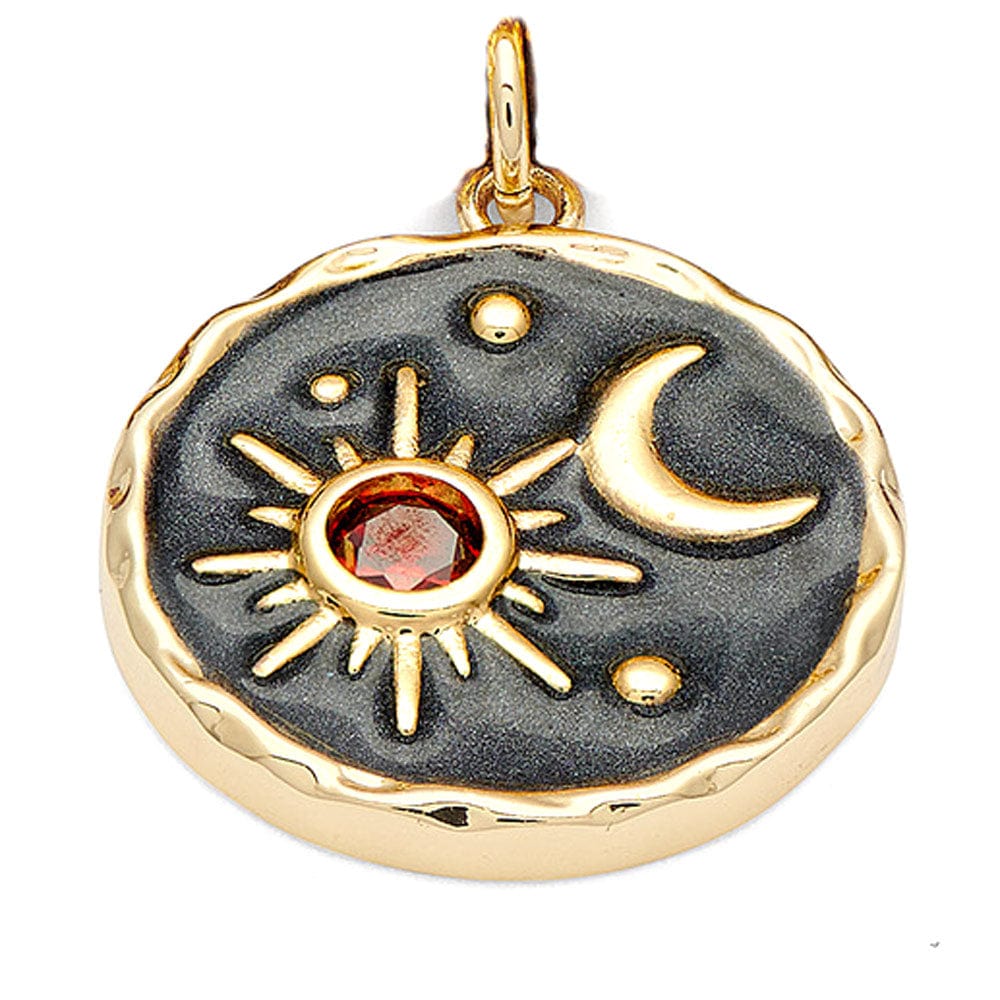 Awakening Gold Celestial Charm with Ruby Crystal