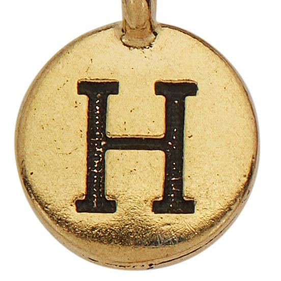 Gold Round Initials charm H