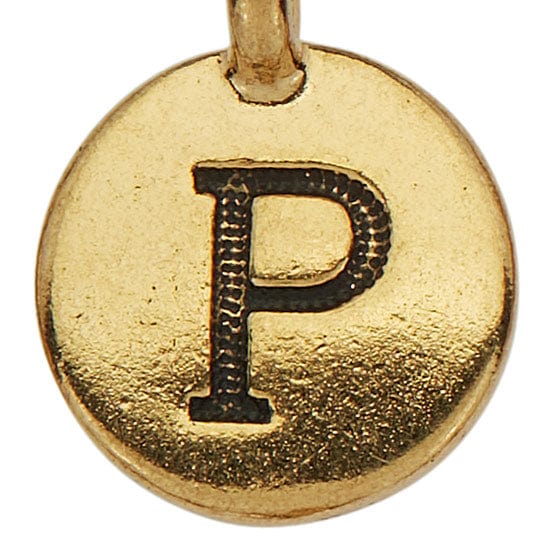 Gold Round Initials charm P