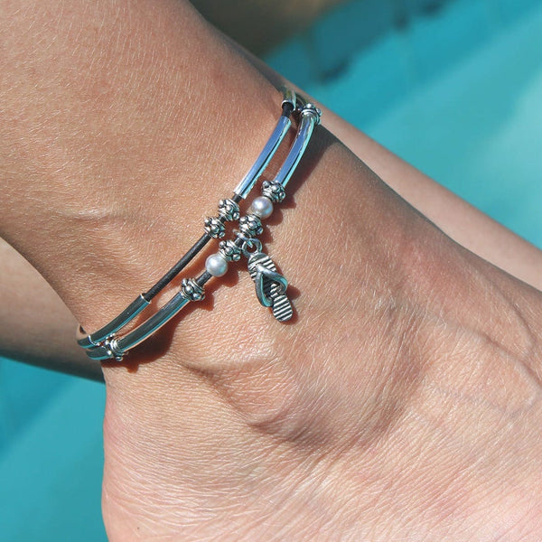 Sandal Charm Silver for Bracelets Anklets - Main Image