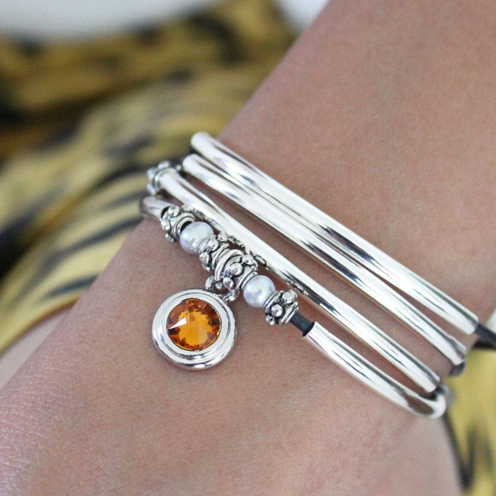 November Birthstone Citrine Yellow Crystal Charm