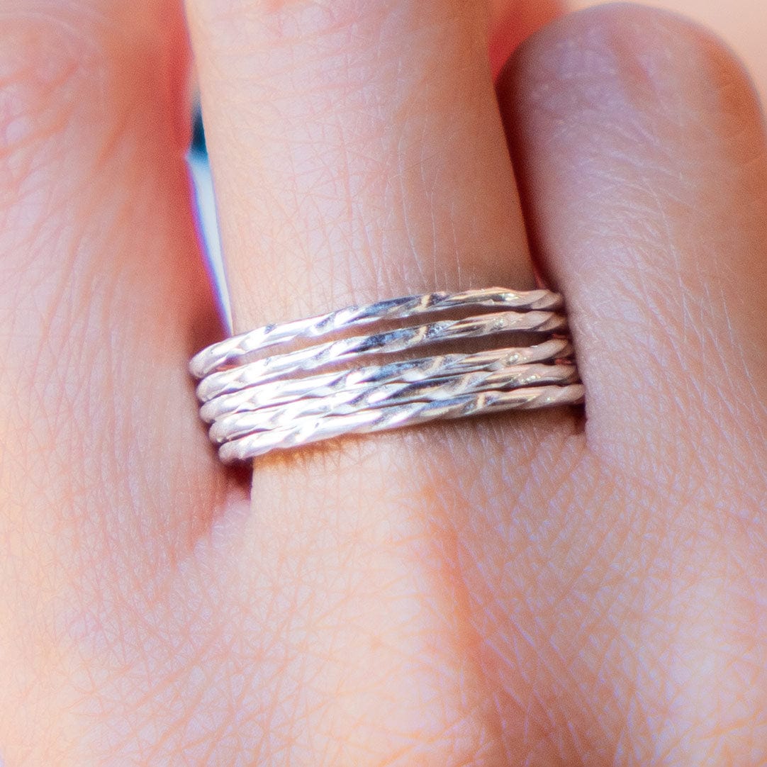 Classic 5 Ring Sterling Silver Ring Stack
