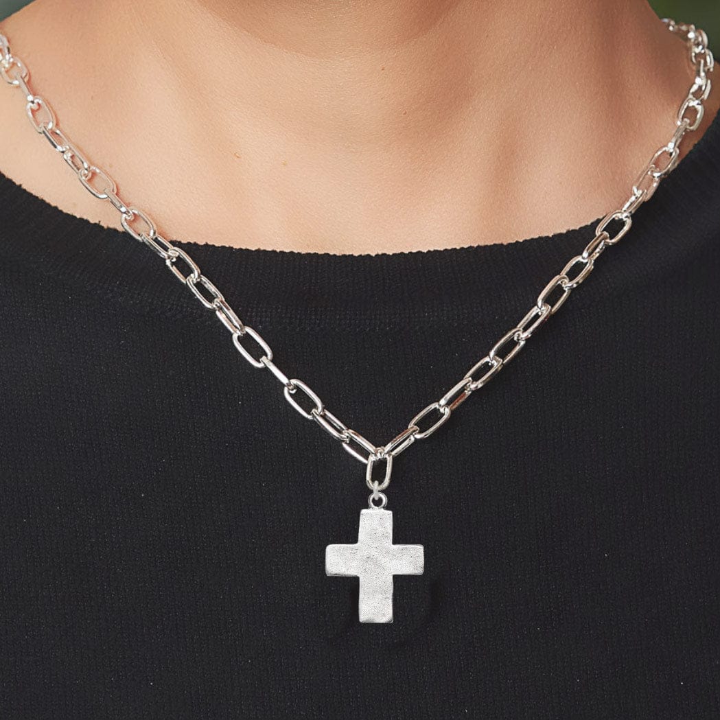 Divine Silver Cross Charm 24mm