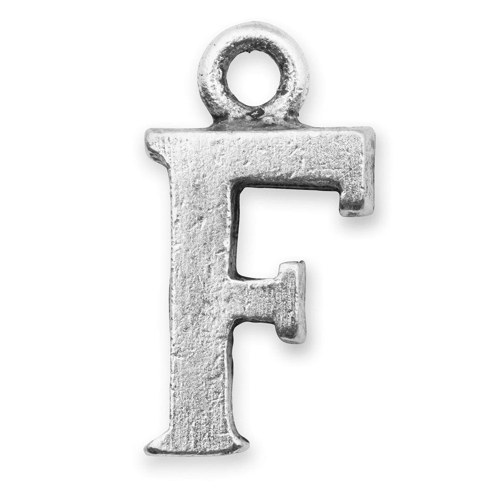 letter f charm Silver initials