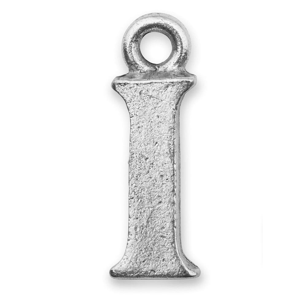 letter i charm Silver initials