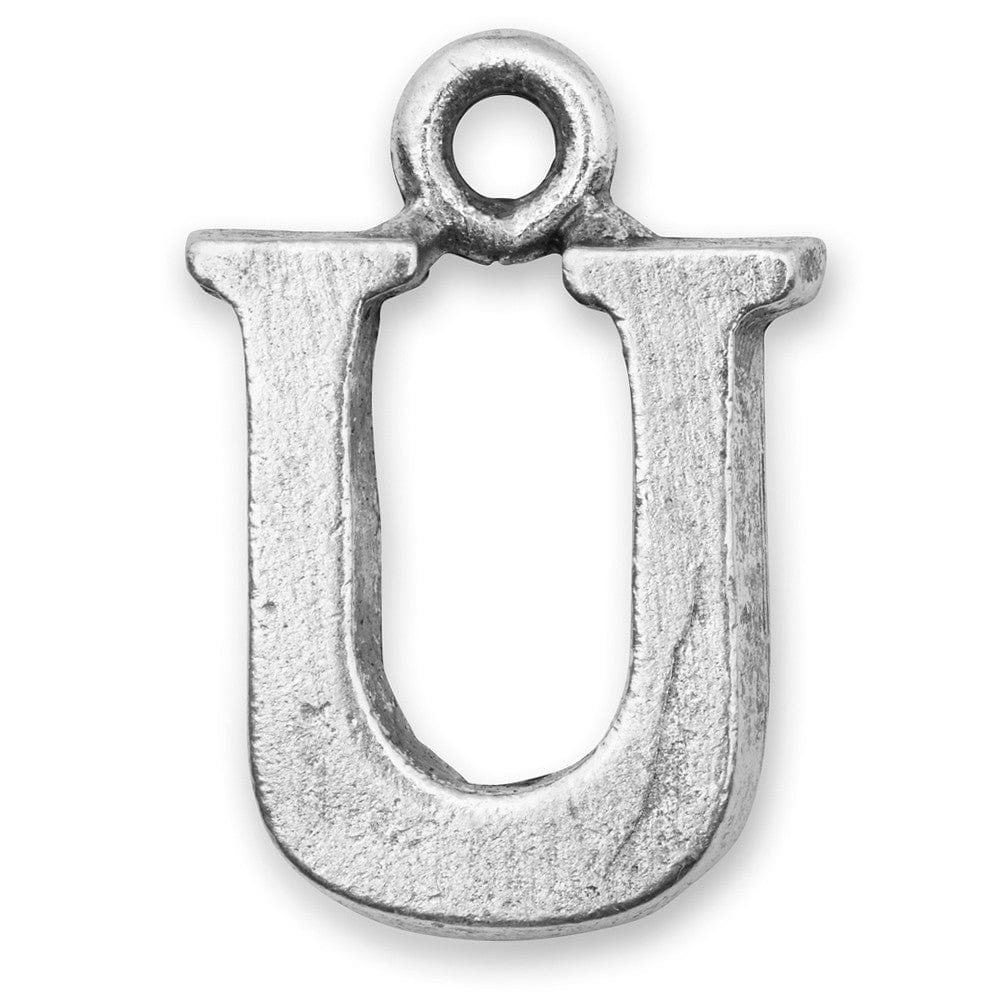 Letter U charm Silver initials