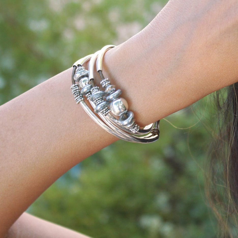 Mini Lonny 2-Strand Wrap Bracelet in Metallic Bronze Leather