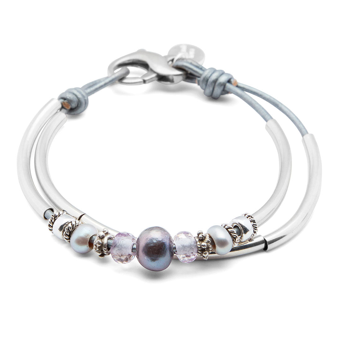 Sterling silver and Pearl Pinkberry bracelet