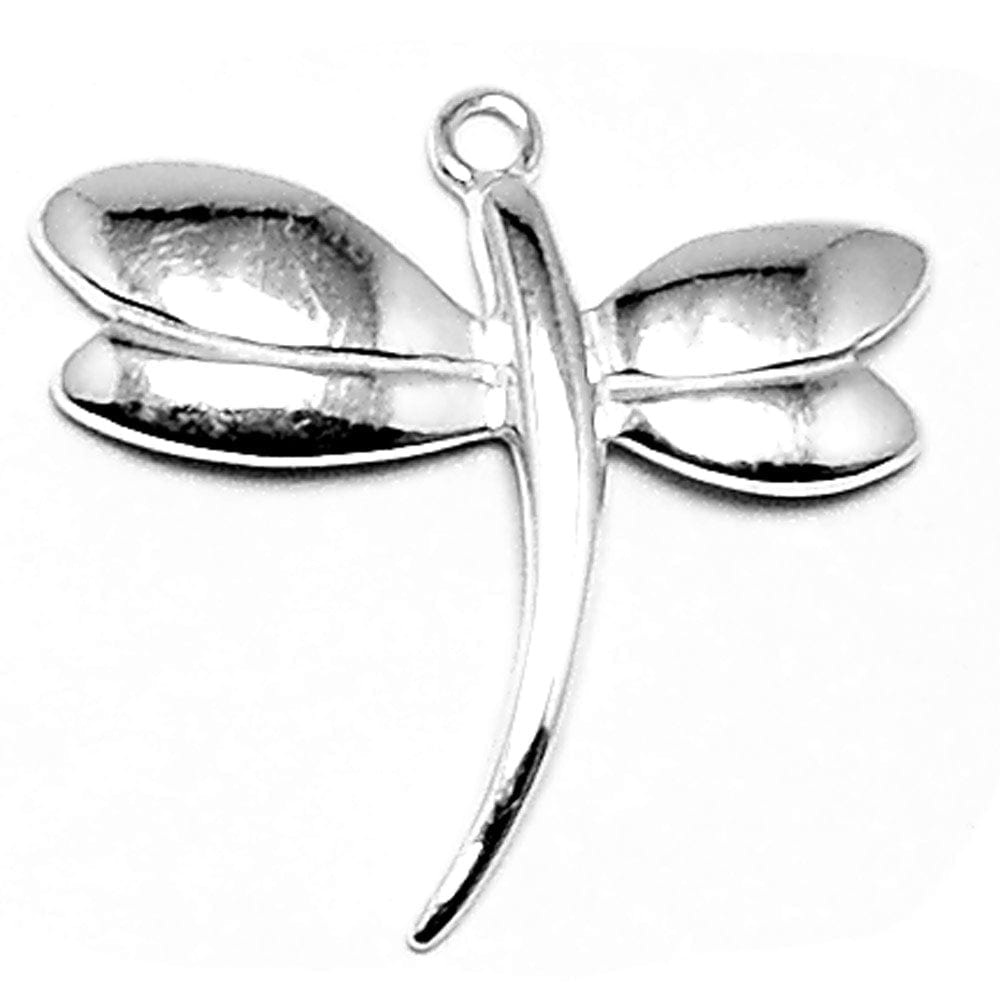 Graceful dragonfly charm in sterling silver