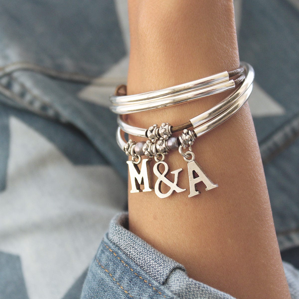 letter m charm letter a charm mini charmer bracelet