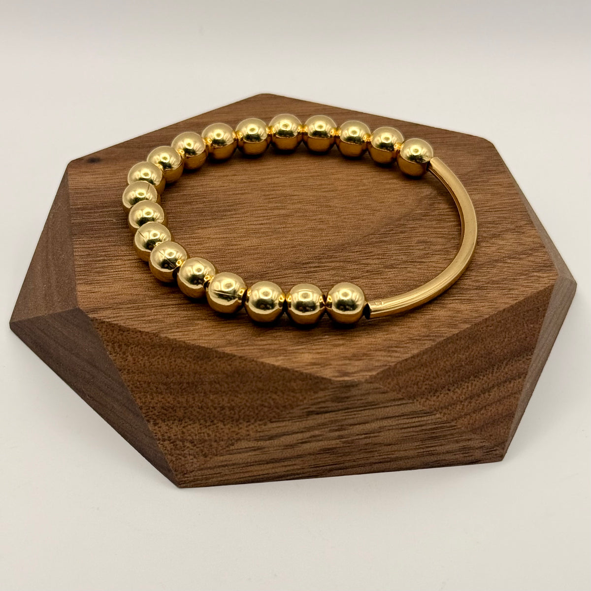 Lori Gold Beaded Bracelet | Handcrafted Gold Stretch Bracelet