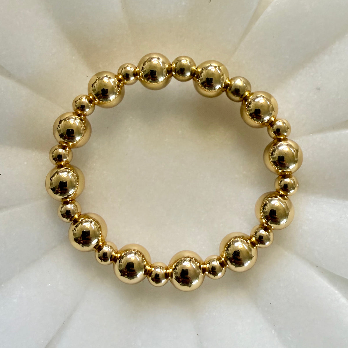 The Monroe Gold Bracelet – Mixed Bead Stretch Bracelet | Handmade in California