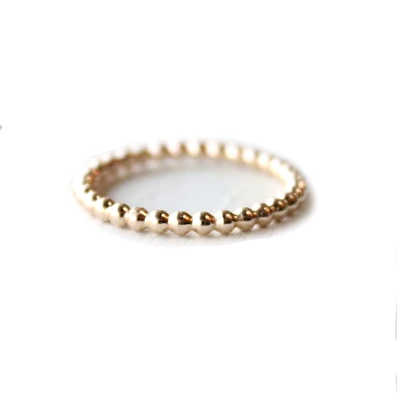 14k Gold Filled Ring 3mm Beaded Stretch to Fit Ring
