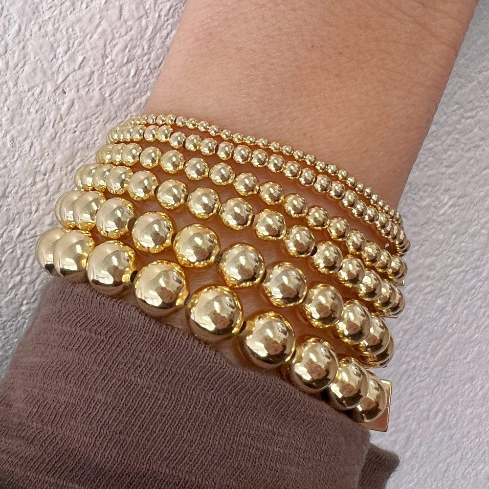 2mm to 8mm 14k gold filled bracelet stack