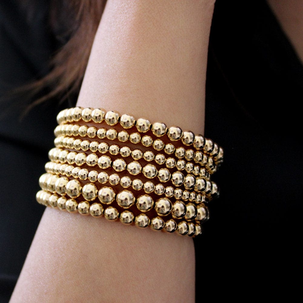 3mm, 4mm, and 6mm Gold Filled Stacked Bracelets