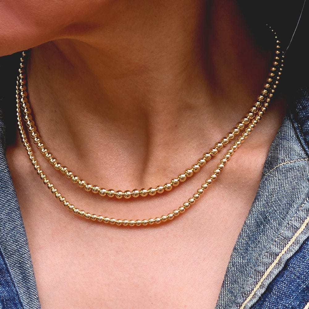 3mm and 4mm 14K gold-filled necklaces