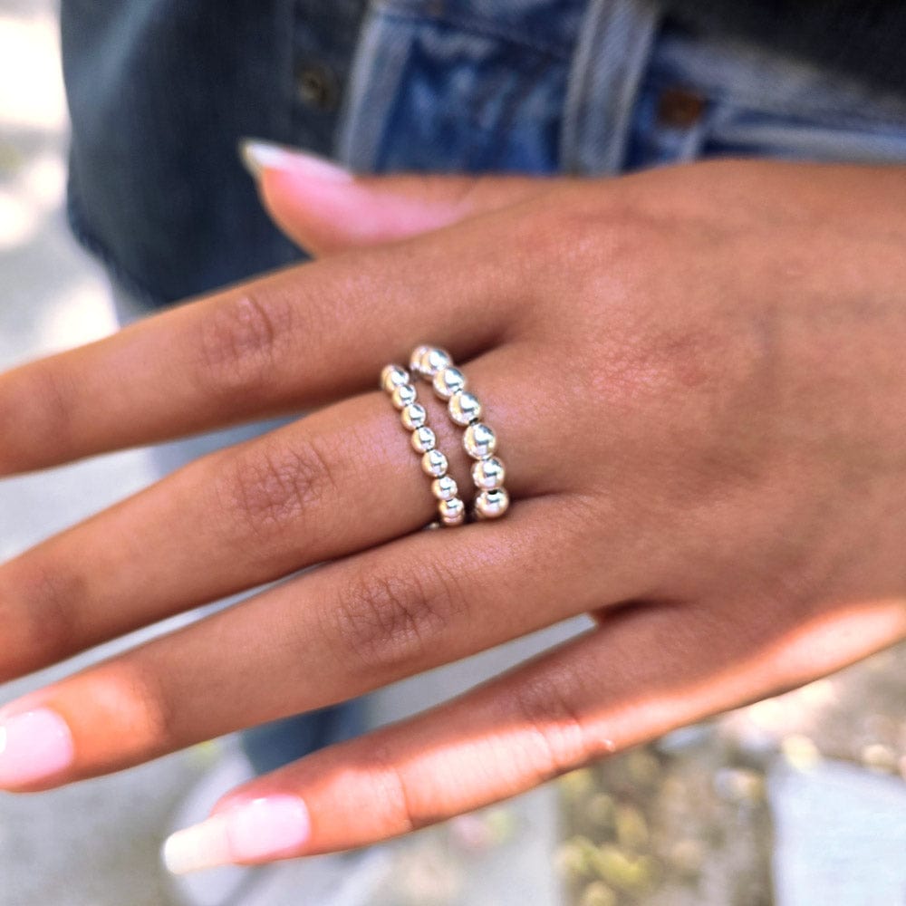 3mm and 4mm Sterling Silver Ring Set
