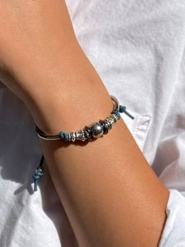Aurora Silver and Blue Adjustable Bracelet