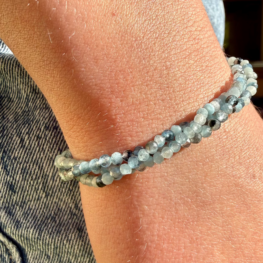 Aquamarine Bracelet – Three Strand March Birthstone | Lizzy James