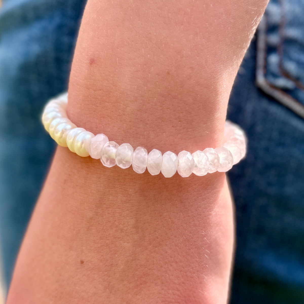 The Blush Pearl Bracelet – Rose Quartz & Freshwater Pearl | Handmade in California