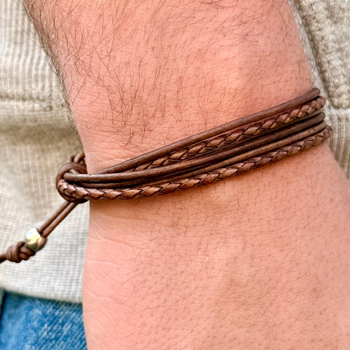 Kai Natural Brown Leather Bracelet