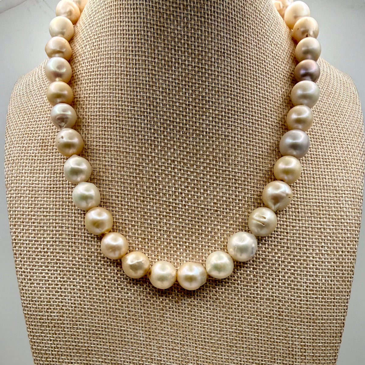 The Camille Pearl Necklace – Peach Pearl Strand | One of a Kind | Handmade in California