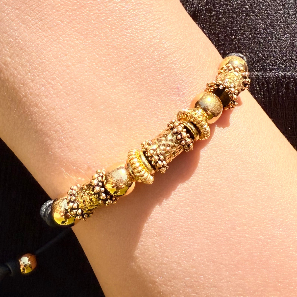 Cleopatra Gold & Black Adjustable Bracelet