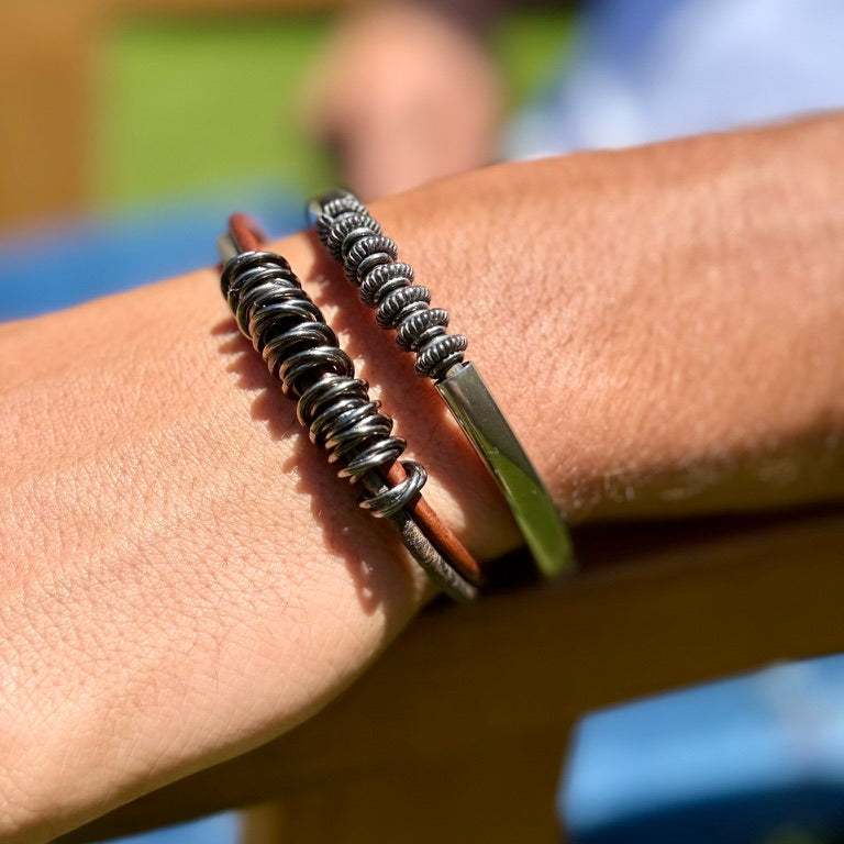 Men’s Orion Steel &amp; Leather Bracelet