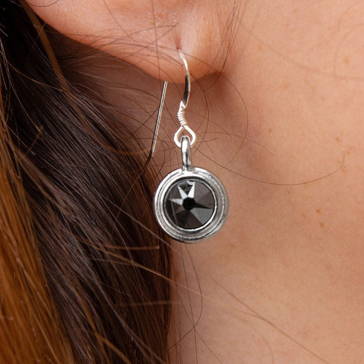 Florence Black Crystal Earring