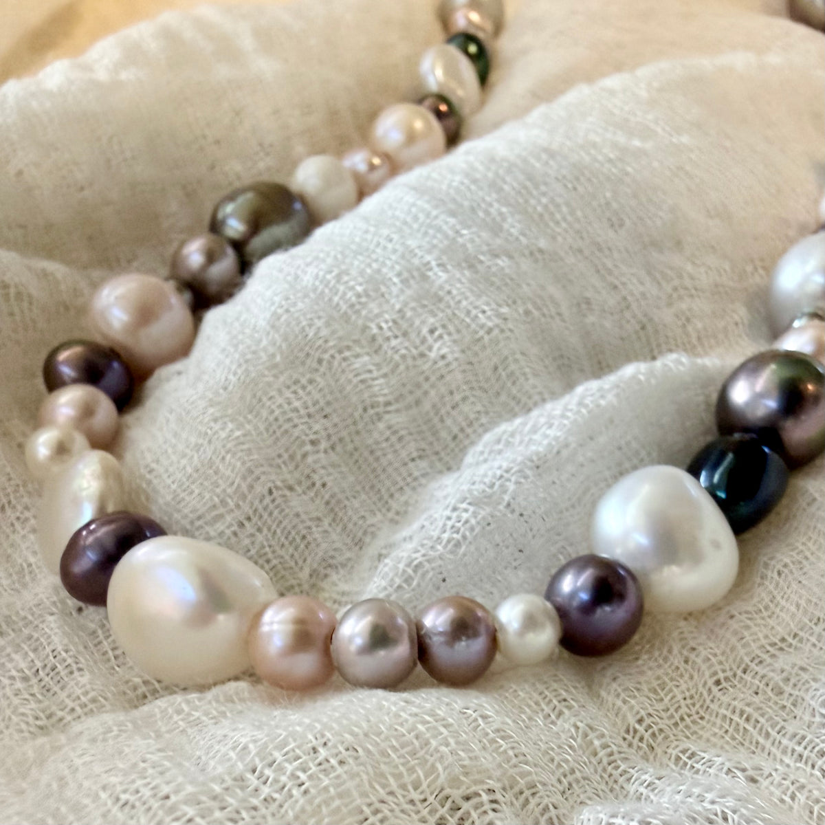 The Jolene Pearl Necklace – Mixed Freshwater Pearls | Handmade in California