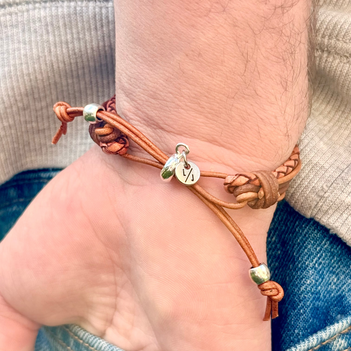 Kai Light Natural Brown Leather Bracelet