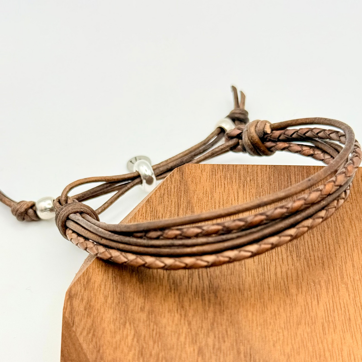 Kai Natural Brown Leather Bracelet