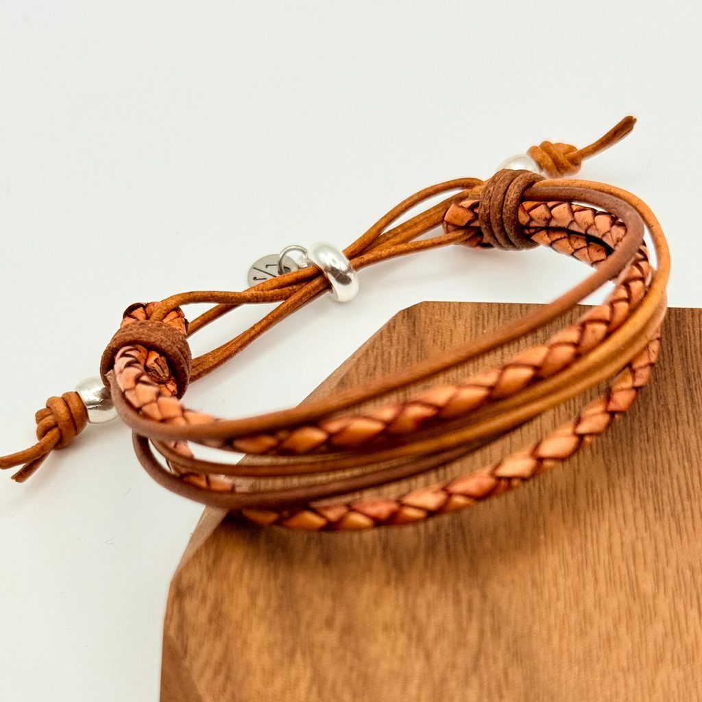 Kai Light Natural Brown Leather Bracelet