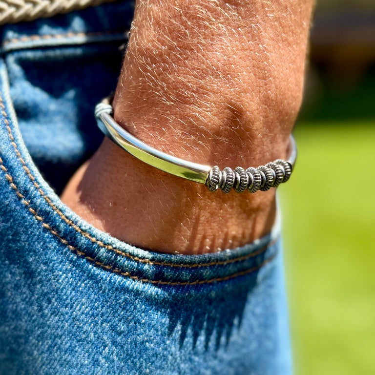 Men’s Orion Steel &amp; Leather Bracelet