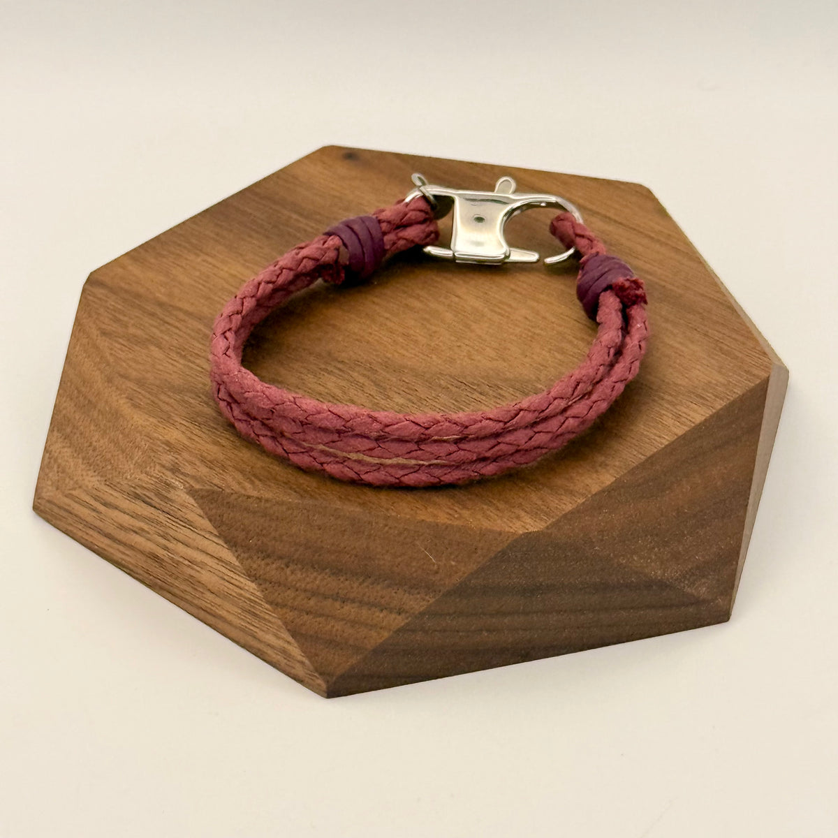 The Rowan Braided Cotton Bolo Cord Bracelet – Maroon & Gunmetal | Handmade in California