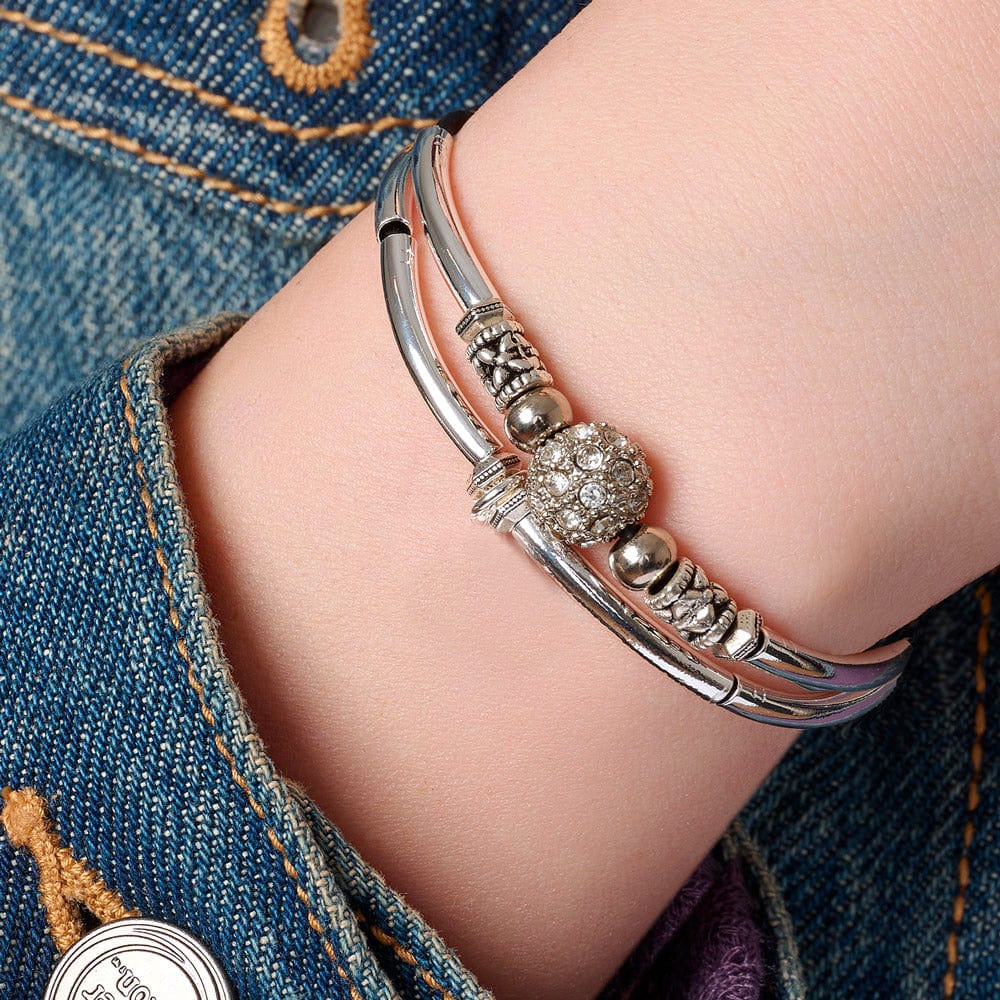 Sparks Silver Bracelet with Rhinestone