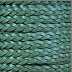 A close-up of a green braided cord or rope texture filling the frame.