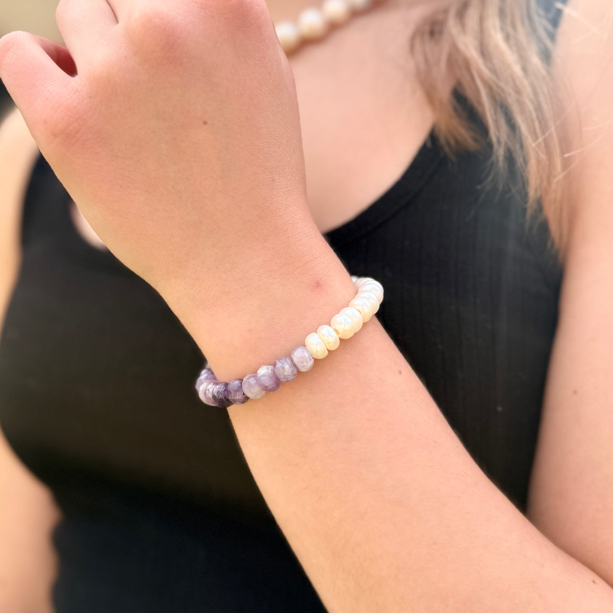 The Violet Pearl Bracelet – Amethyst & Freshwater Pearl | Handmade in California