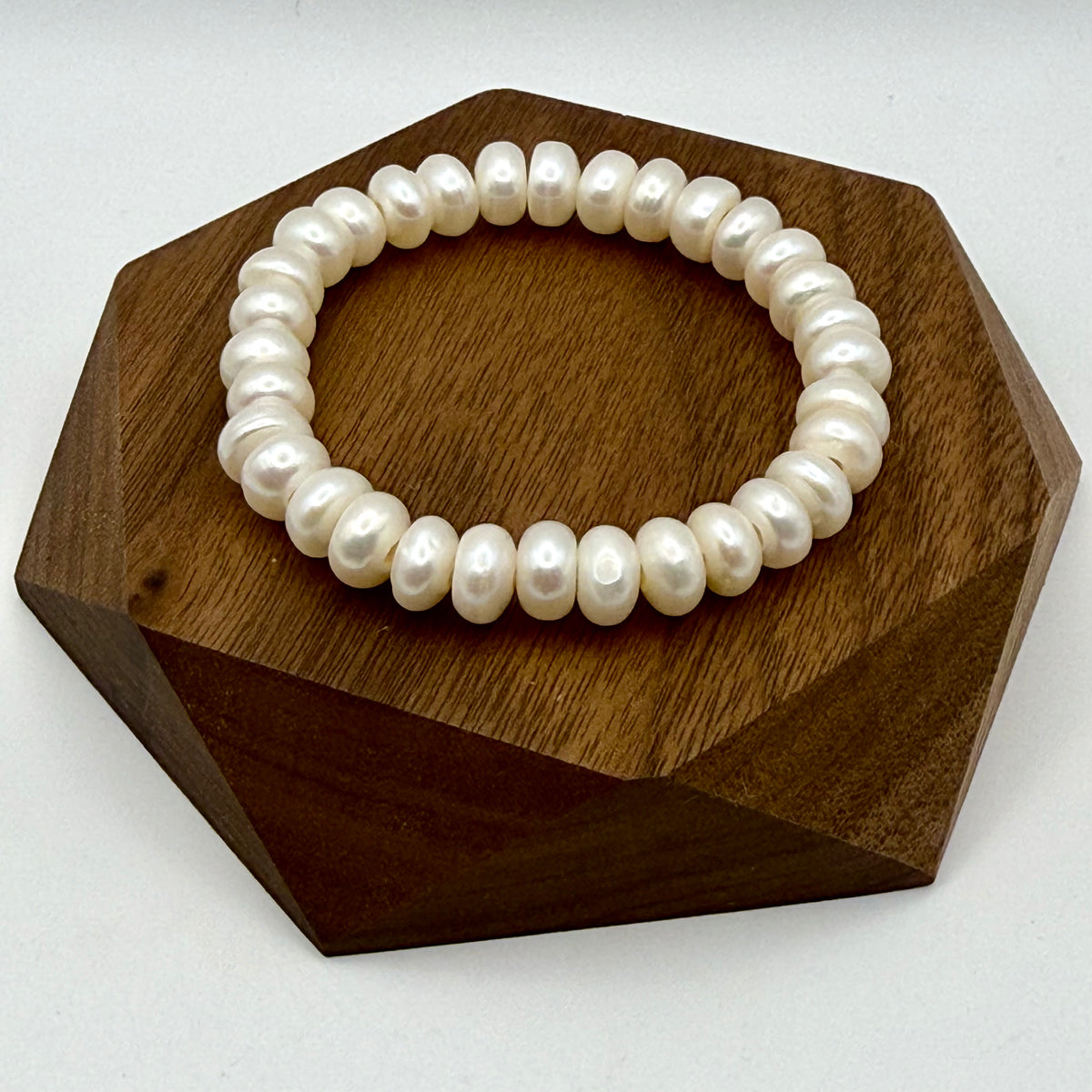The Audrey Pearl Bracelet – Ivory Pearl Stretch Bracelet | Handmade in California