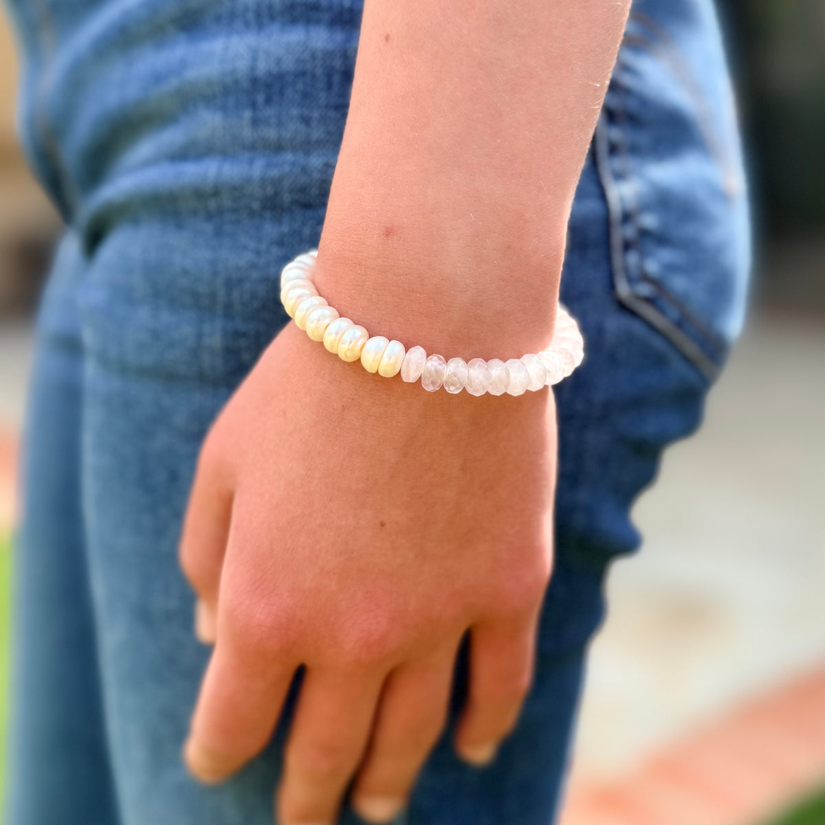 The Blush Pearl Bracelet – Rose Quartz & Freshwater Pearl | Handmade in California