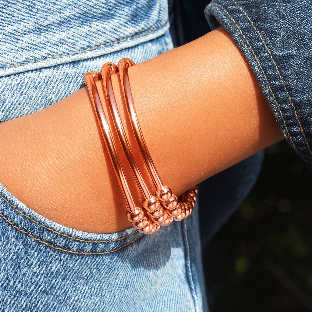 Lori Rose Gold Beaded Bracelet – Stackable Stretch Bracelet
