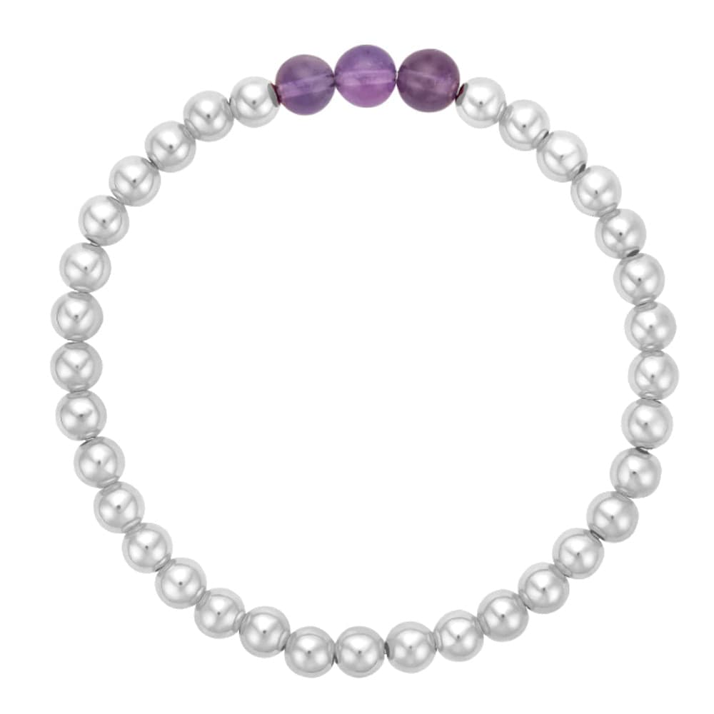  Amethyst and Sterling Silver Stretch to fit Bracelet