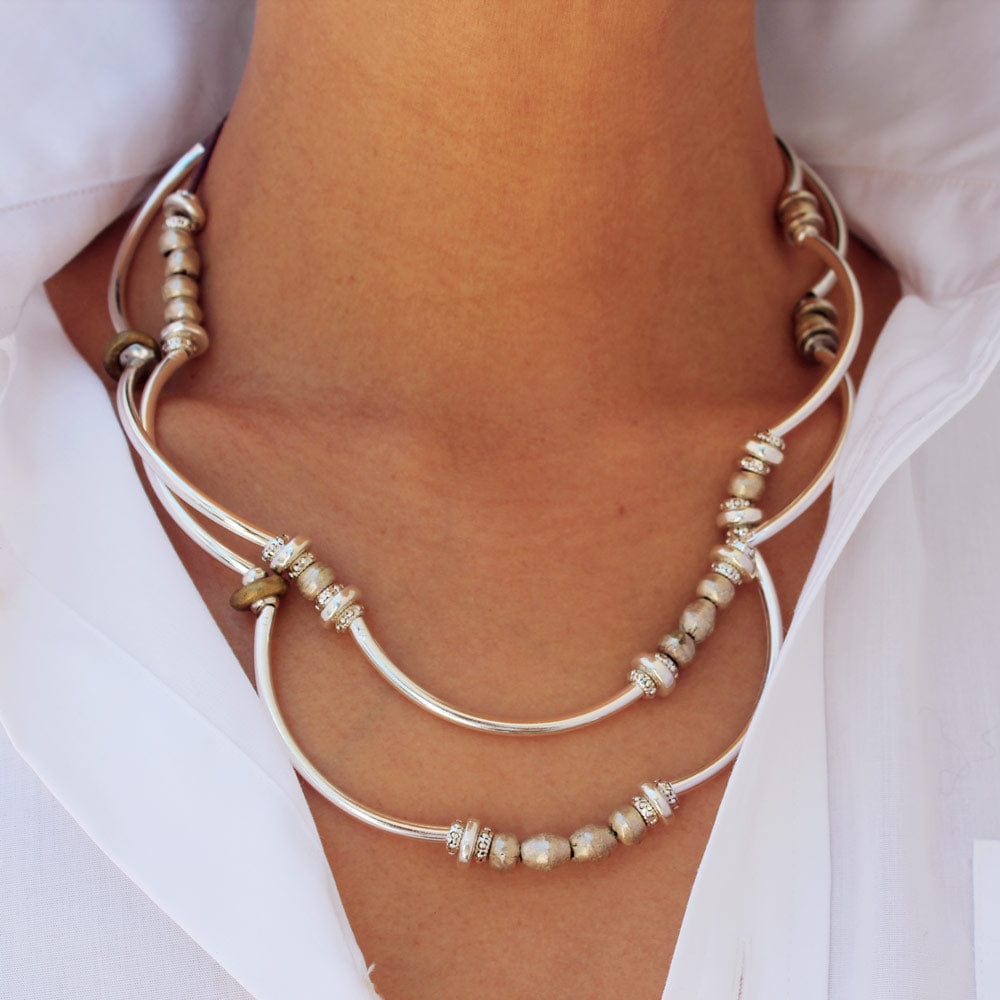 Bella purple leather necklace