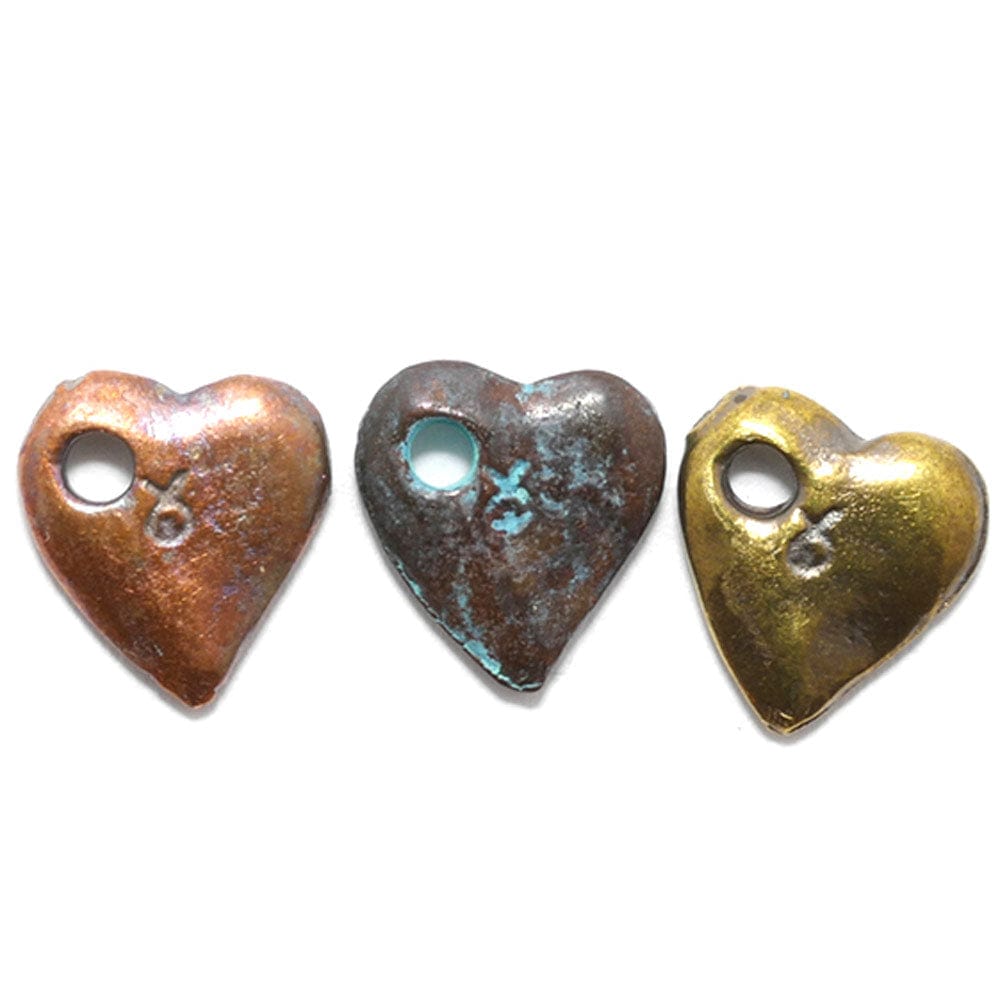 Hearts Tricolor Trio Charm Set