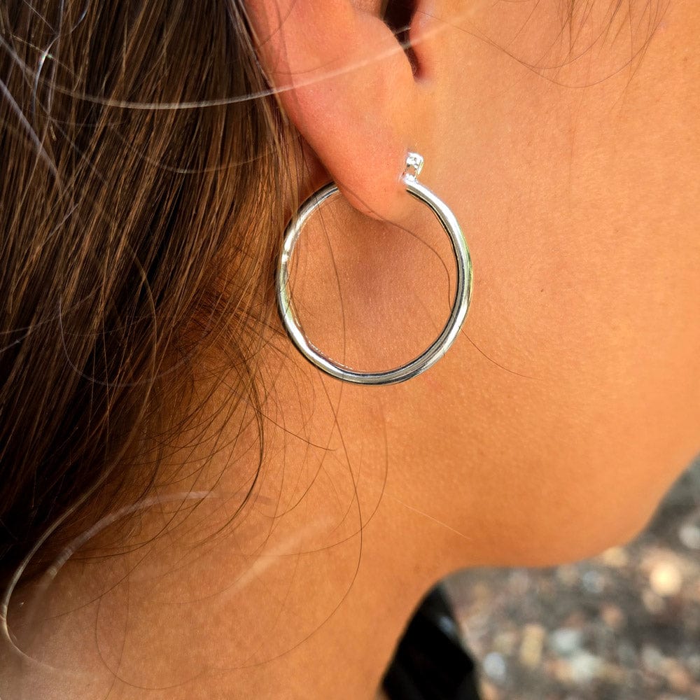 Sterling Silver Hoop Earrings - Large